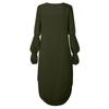 Women's Casual Loose Round Neck Long Sleeve High Hem Irregular Top Shirt