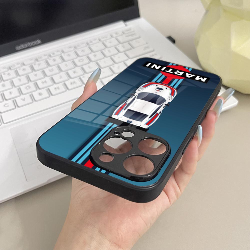 

Чехол для телефона Martini Racing с горизонтальной полосой, стекло, для Samsung Galaxy S26 S25 S23 S24 S21 S22 S20 Ultra Fe Plus A16 Galaxy S21 5G