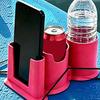 Paddleboard Cup Holder 2-in-1 Drink And Phone Holder with Rope Fixation Waterproof Plastic Paddle Board Accessory for Kayaks Canoes SUPs Boats
