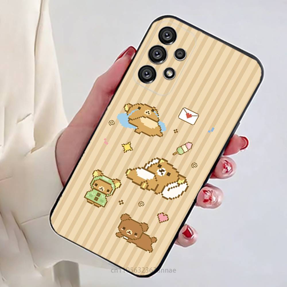Cute R-Rilakkuma Bear Phone Case For Samsung Galaxy A54,34,24,73,53,52,52S,04S,04E,A72 Cover