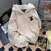 Men's Cat Print Velvet Hoodie - New Style Autumn/Winter Loose Pullover