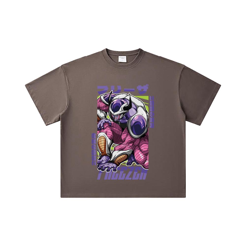 260 GSM Double Yarn 32 Count 100% Cotton Dragon Ball V72 King Cold Print Unisex Heavy Cotton T Shirt