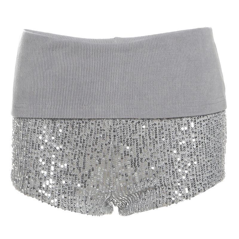 

# Sisjuly# Streetwear Cross Straps Crop Shiny Patchwork Gyaru Shorts Two-piece Set Women Pants(K24P51303) M