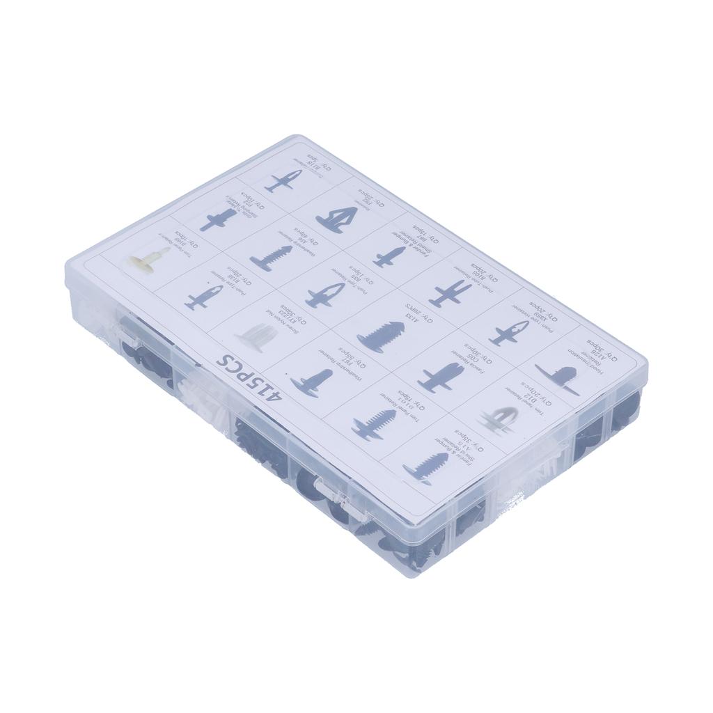 415pcs Car Retainer Clips Auto Plastic Fasteners 18 Kinds Push Pins Body Rivets Assortment Set Box