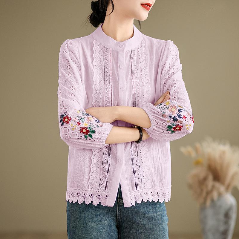 

Original High-Waisted Lace Patchwork College Style Women s Top 2XL рожевий