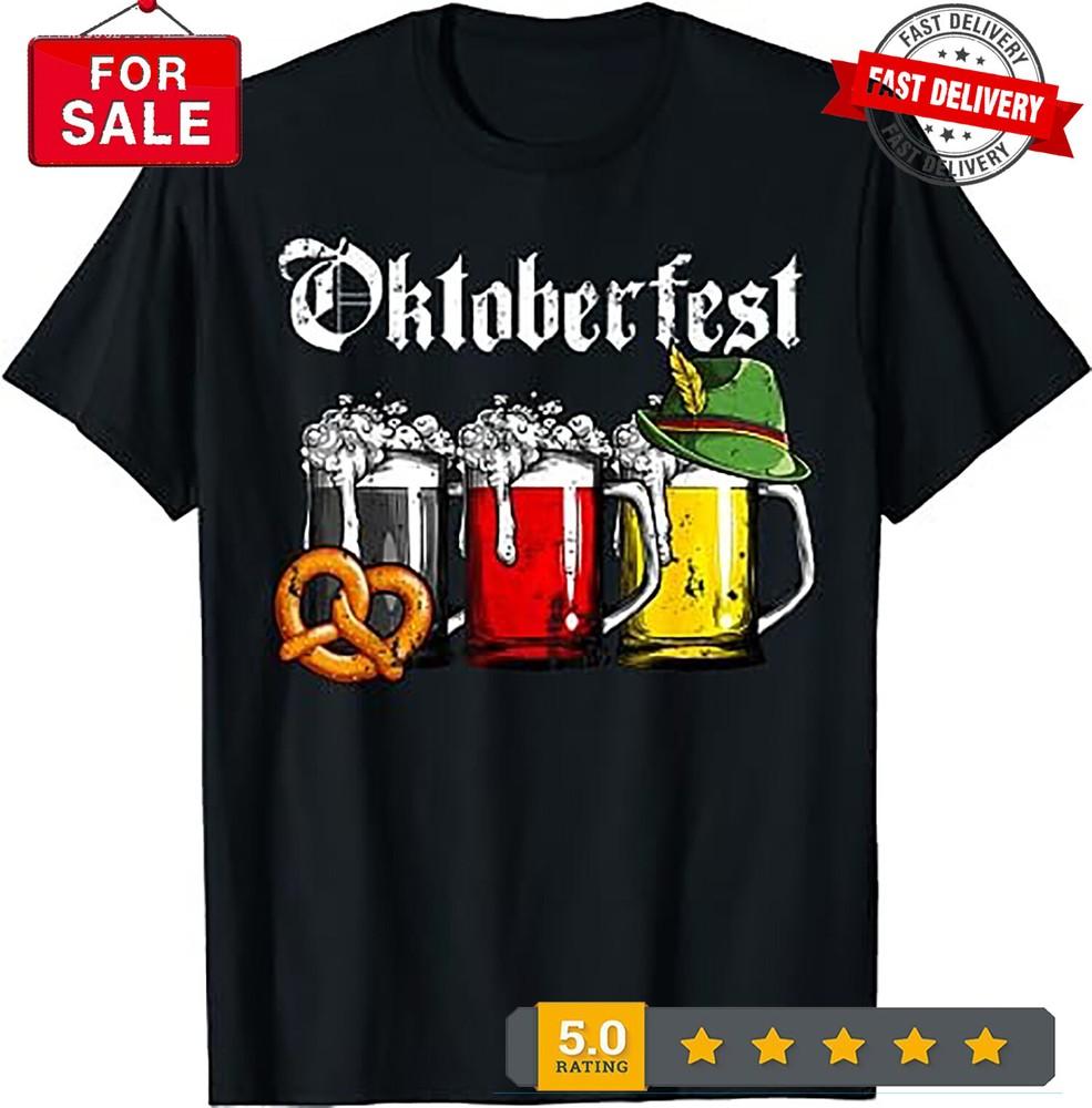 Октоберфест Пиво Немецкий Флаг Забавная Кружка для Питья Мужская Женская Футболка 2XL