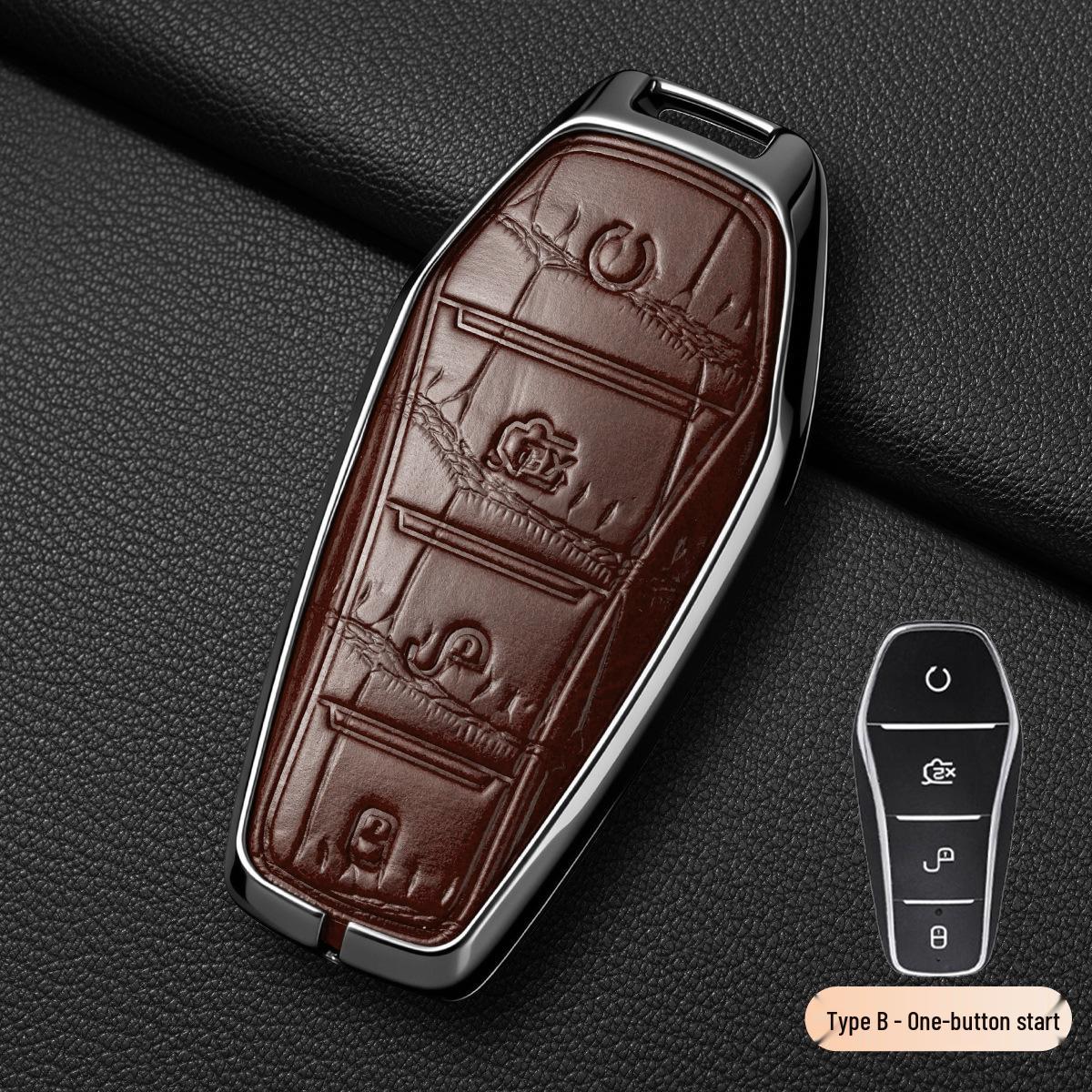 

BYD Key Case for Han, Dolphin, Seagull, Song Plus DMI, Yuan Plus, Song Pro, Qin Plus - Crocodile Pattern Standard