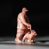 1/64 Scale Resin Model Depicting A Man Strolling With His Pet Dog Miniature Figure For Craft Projects And Toy Displays