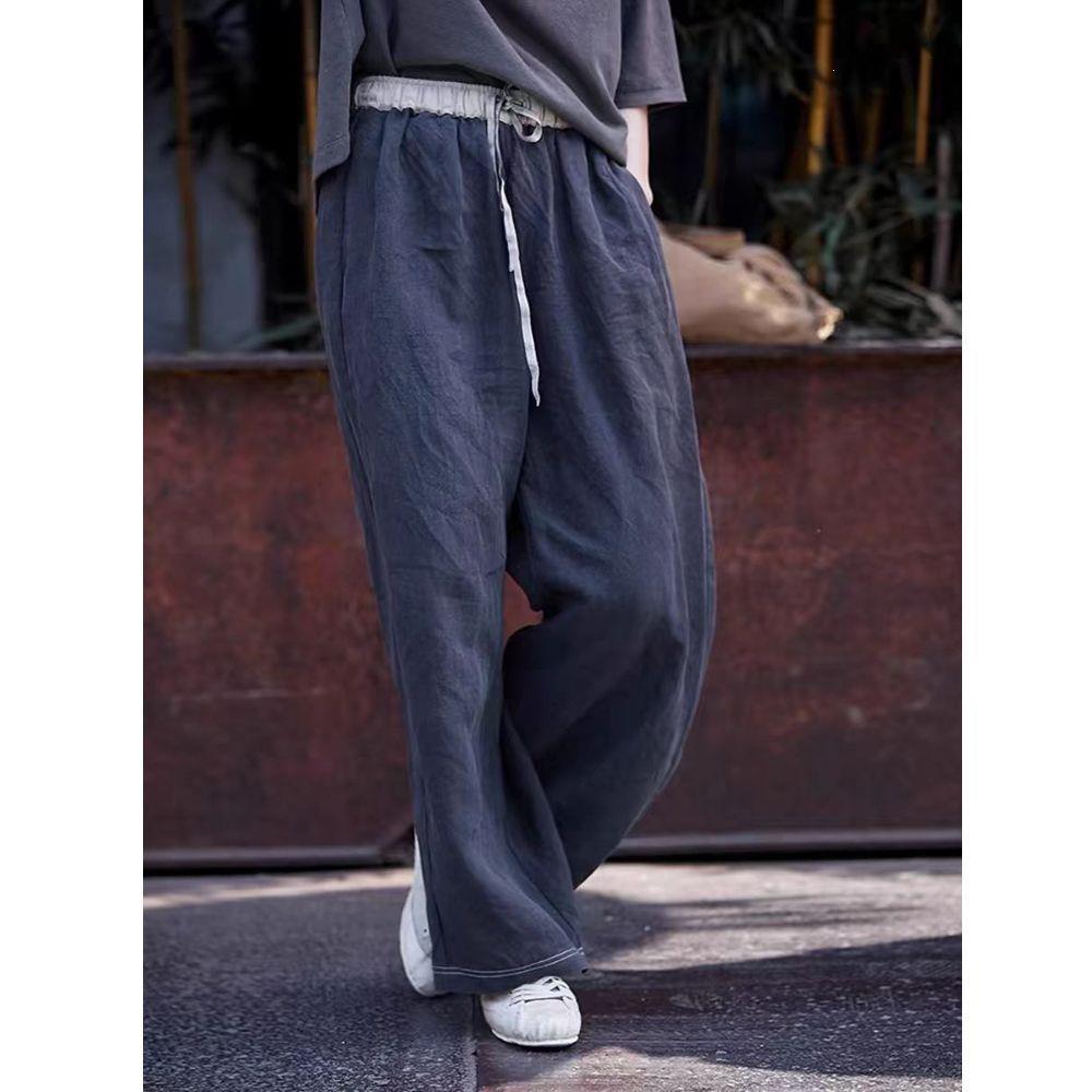Women's Retro Summer Patchwork Elastic Waist Casual Pants