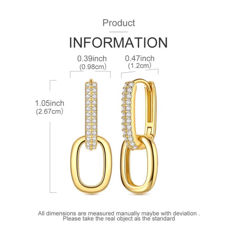 Fashion Gold Woman Hoop Earring 925 Sterling copper Sparkling Zircon Round Ear Stud Earrings Fine Zircon Lover Anniversary Gift