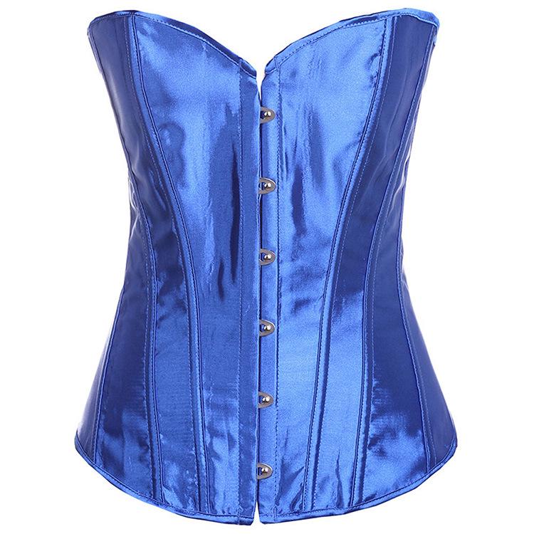 Corset satinat push-up cu control abdominal și tanga