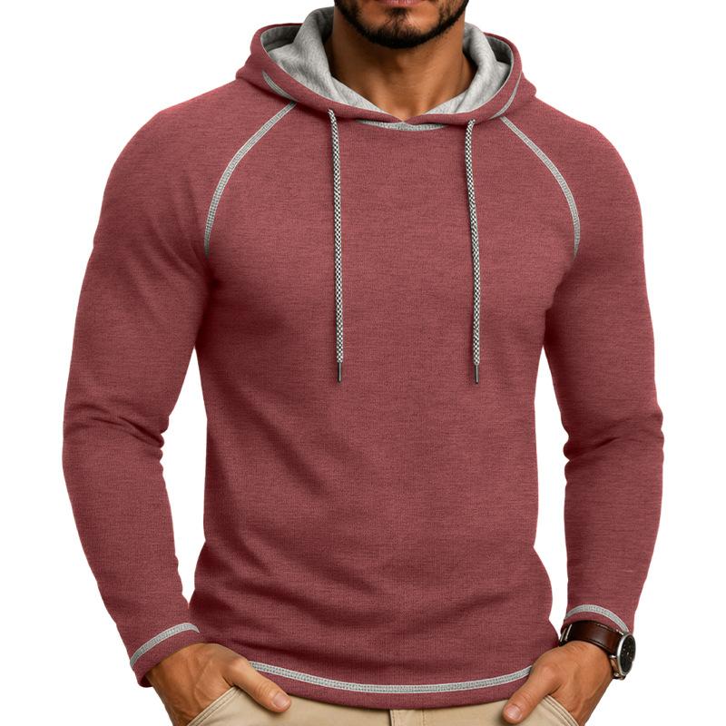 Mens Hooded Long Sleeve T Shirt Casual Sports Pullover Base Layer Top