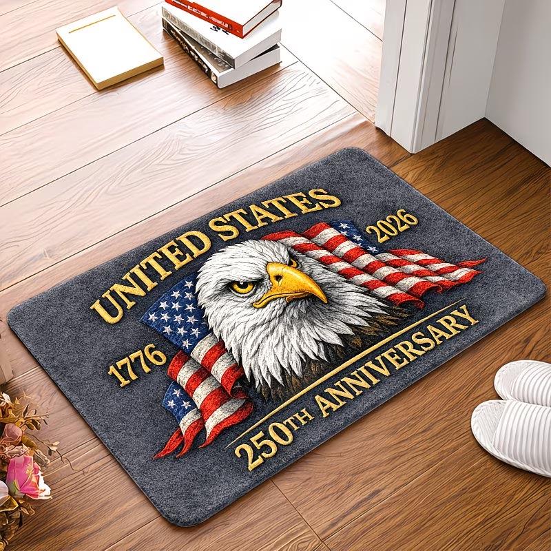 US Independence Day Indoor Entry Mat - Dirt-Resistant & Easy to Clean Decorative Floor Mat