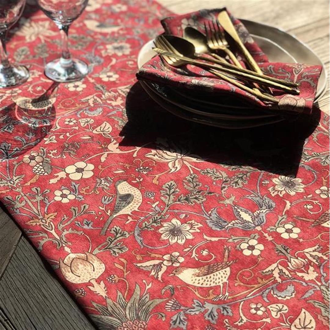 

Serte Home Burgundy Bird Patterned Runner Red 45x150 cm бордовий