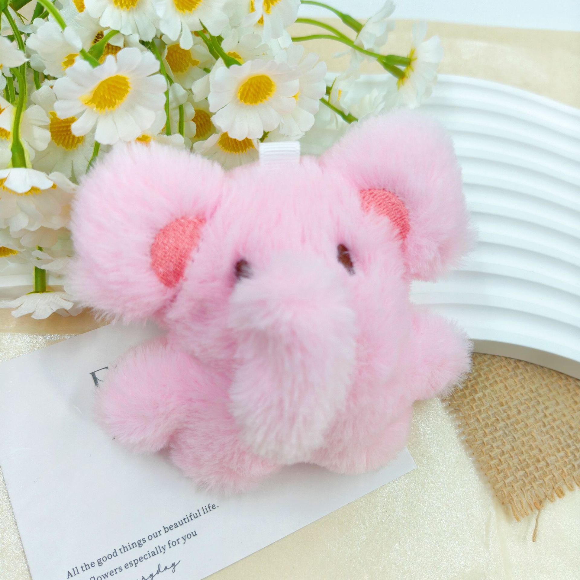 Adorable Cartoon Elephant Plush Keychain & Bag Charm Without Keychain