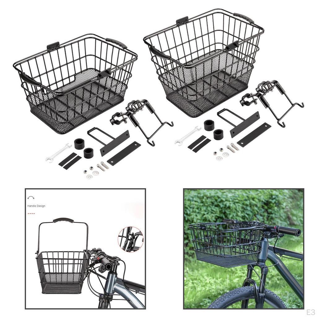 Bike Basket Carrying Panniers Vegetable Easy Assembly Cargo Rack Style A