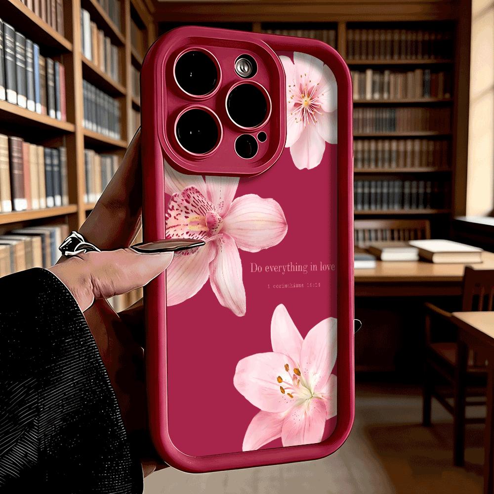 

Phone Case For iPhone 17 16 15 14 Plus 13 12 11 Pro Max XS XR X 17 Air 16E INS Flowers Pattern Silicone Shockproof Cover iPhone XS Max