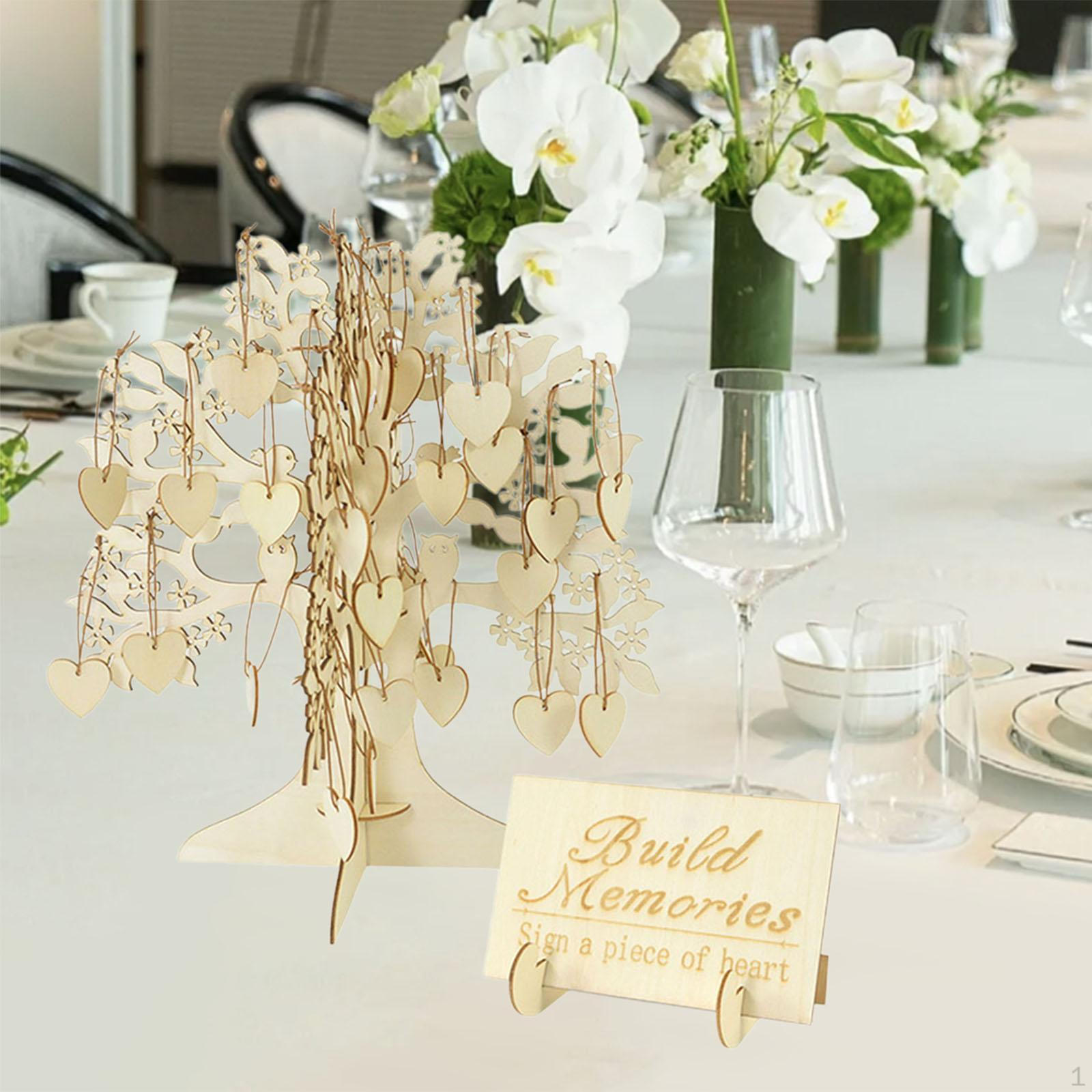 Wedding Guest Book Tree Ornament Creative Wooden Shaped Sign Wood Frame for