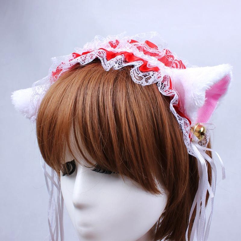 Japanische Mädchen Spitze Glocke Katze Ohr Hoop Lolita Maid Stirnband Nette Anime Cosplay Lolita Haar Zubehör