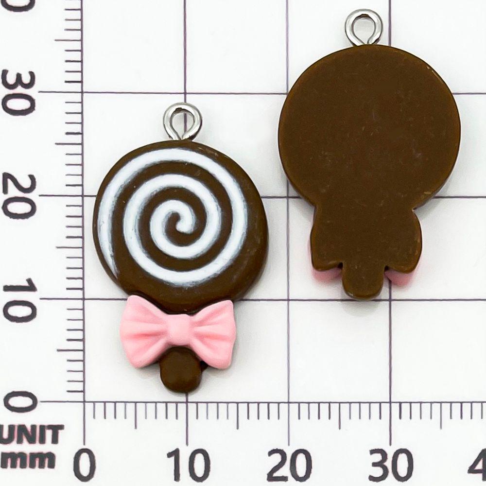 10 Multicolor Resin Bow Lollipop Charms for DIY Jewelry