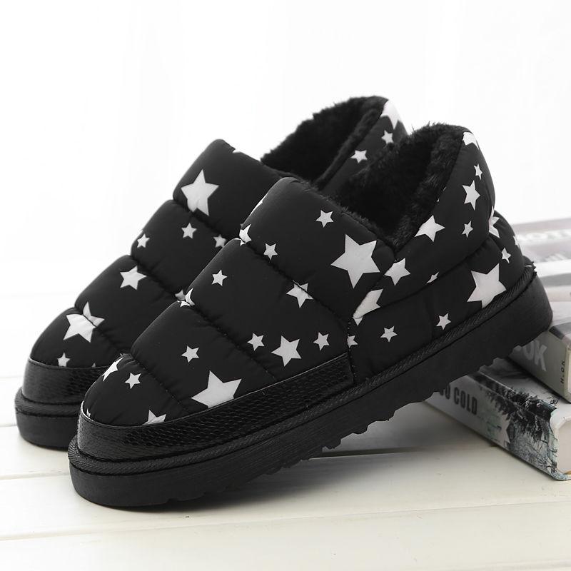 Mode Dames Winter Sneeuwlaarzen 2024 Koppels Binnenhuis Heren Platform Katoenen Schoenen Platte Pantoffels Waterdicht Warm Dik Pluche Enkellaarsjes