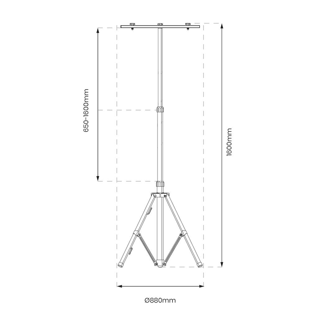 Bobby Double Tripod For Led Floodlights 1.6M