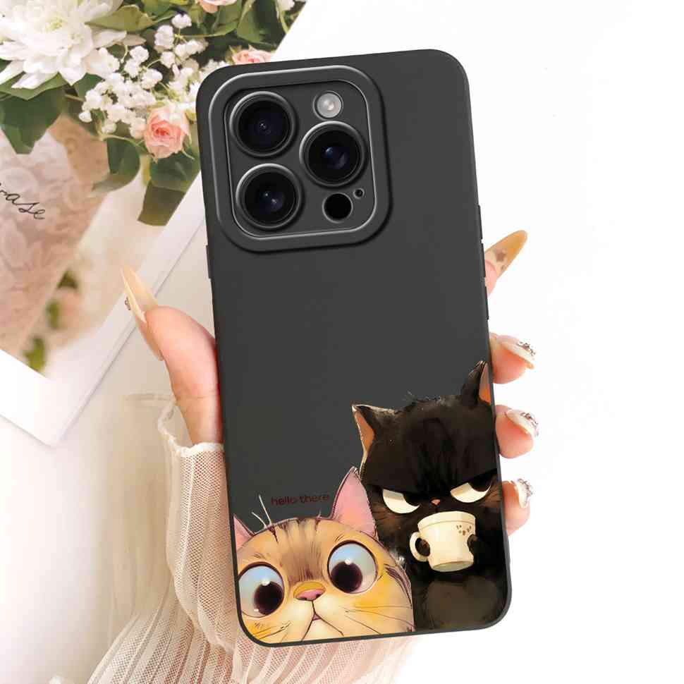 For iPhone 16 Pro 6.3" A3293 A3083 Case Cartoon Simplicity Soft Silicone Back Cover For iPhone 16 PRO A3292 A3294 Phone Cases