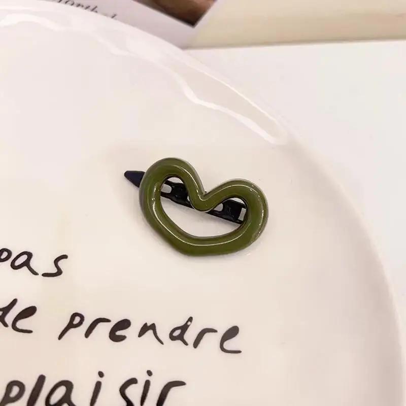 1/2/3pcs Love Morandi Hair Clip New Women's Side Broken Hair Clip Children's Seamless Duck Mouth Clip with Forehead Bangs Clip