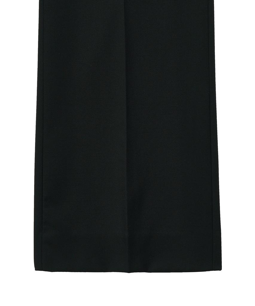 NOIRER Belted Wool Flare Slacks (Black)