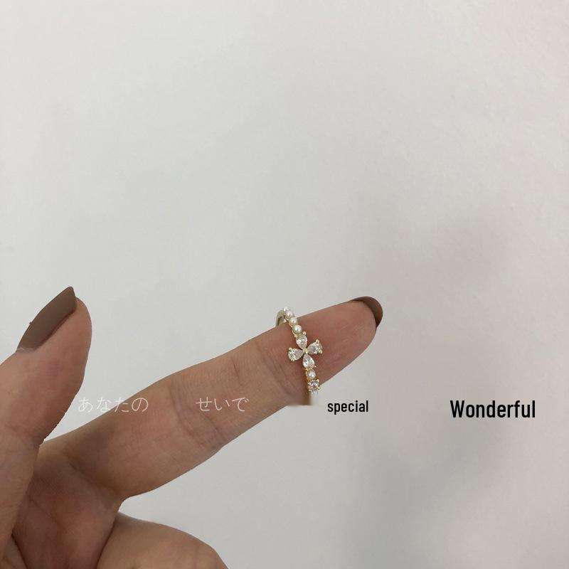 Double Layer Open Zircon Ring - Minimalist Luxury for Women