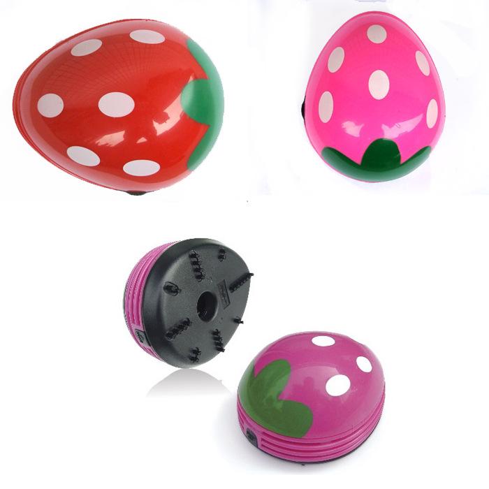 Mini Beetle Strawberry Desktop Vacuum Cleaner – Cute Creative Gift