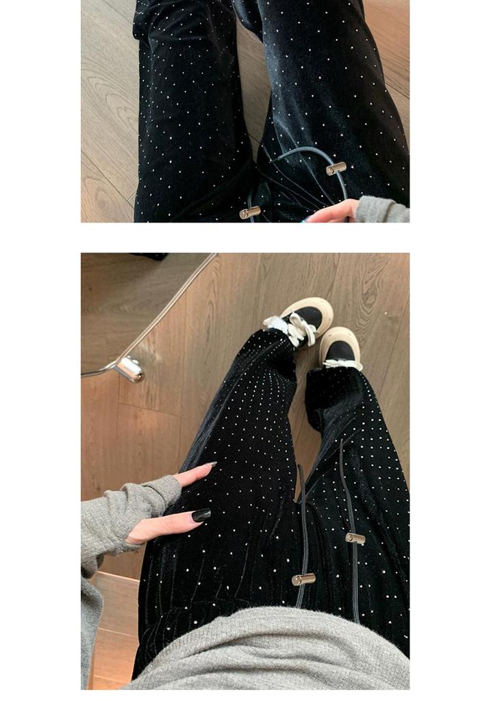 Autumn Maternity Velvet Drawstring Pants: Narrow to Wide Leg Fit