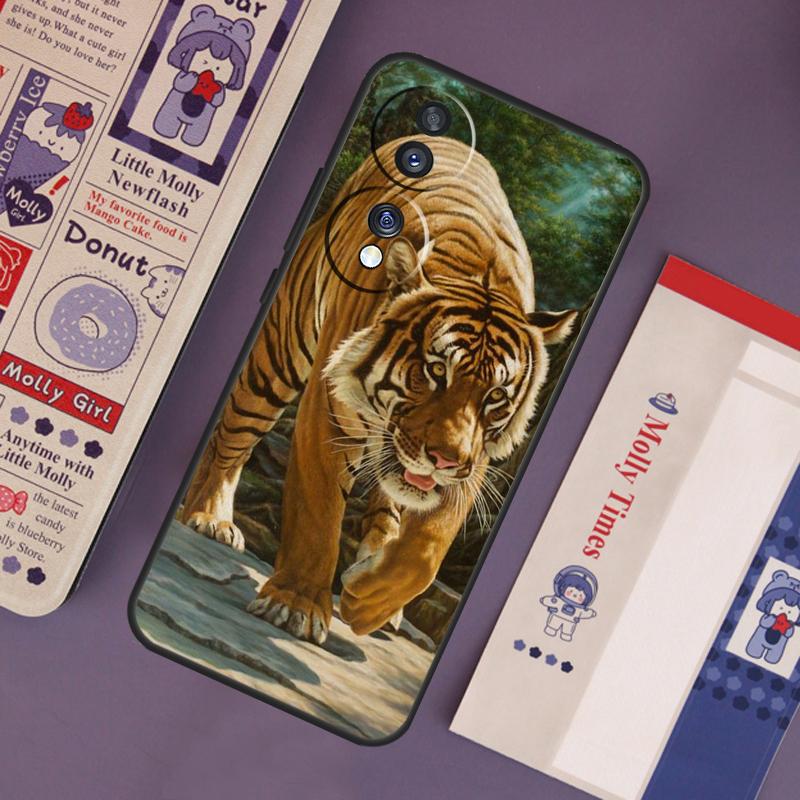 Tiger Sketch Art Case For Honor Magic 7 Pro 5 6 Lite Honor 200 Pro 50 70 90 X9b X9a X8b X8a X8 X9 X9c Cover