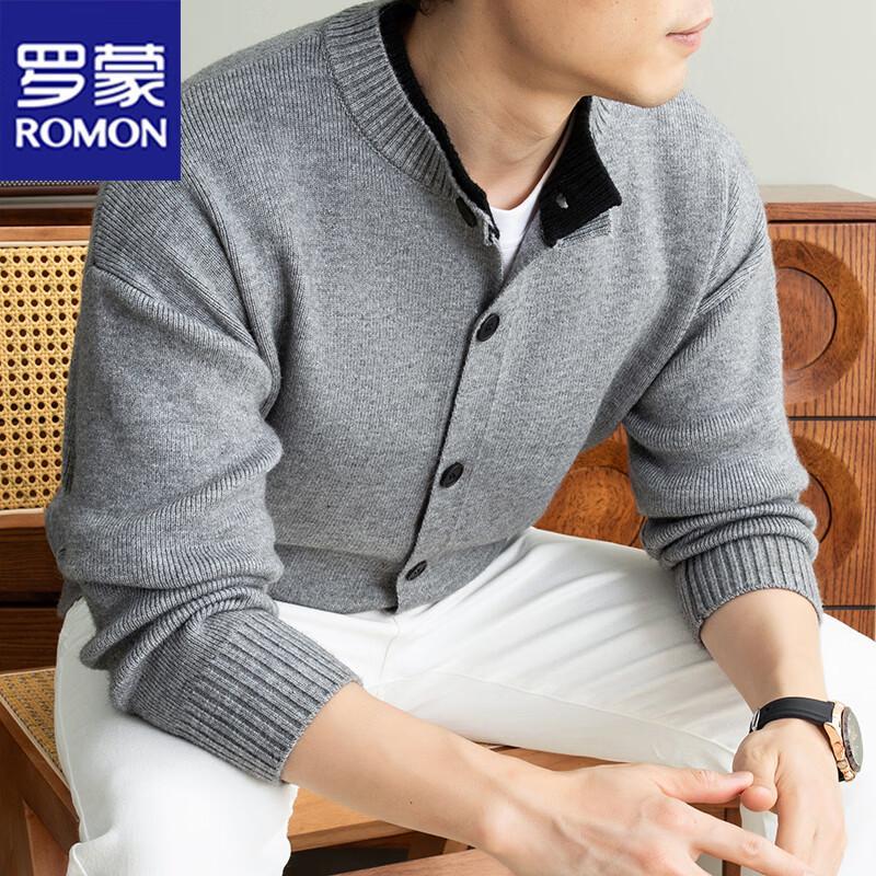 ROMON Men's Casual Knitted Cardigan Sweater