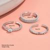 New Personality Plain Circle Silver Color Elegance Open Mouth Rings Three-piece Set for Women Trend Party Aesthetic Jewelry Gift