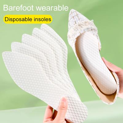 10-Pair Wood Pulp Insole Summer High Heel Breathable Absorption Sweat Disposable Insoles Natural Shoe Pads Pointed Toe Insoles