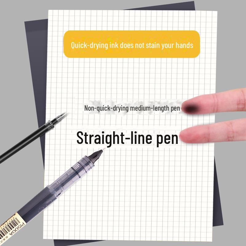 Snow White P1500A Quick-Dry 0.5mm Liquid Ballpoint Pen - 6 Color Set, Transparent Barrel, Ideal for Exams