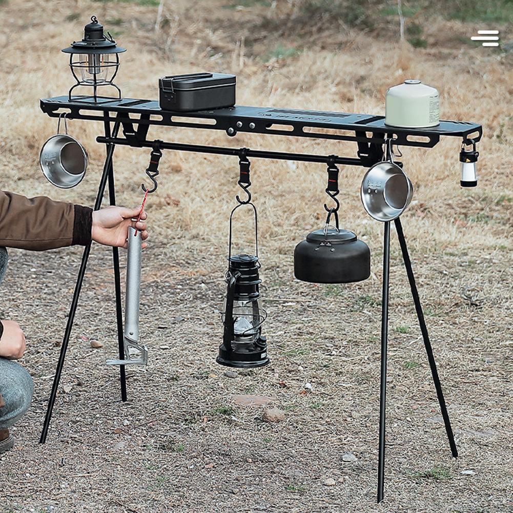 Folding Camping Tripod Top Plate Aluminum Alloy Triangle Storage Hanger Outdoor Camping Hanging Rack Top Plate with Hanging Hole