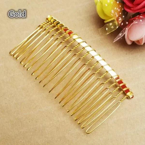 10Pcs 20 Teeth DIY Metal Hair Comb Claw Hairpins for Wedding Jewelry Making Findings Handmade Comb Base Bridal Accessories