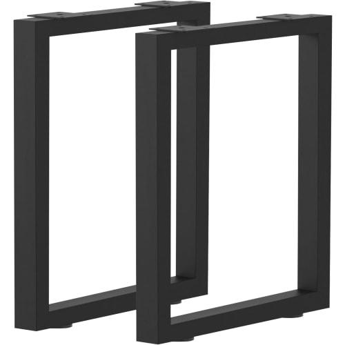 TOJOY Table Legs, Set of 2, 70cm Tall, Iron Legs, Parts, Free-Assortment Table Legs for DIY Materials, Iron Legs, Open/Rectangular, Black, with Metal