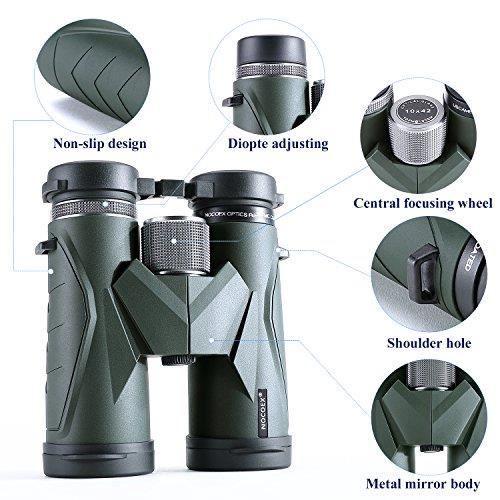 NOCOEX 10x42 Potente Binocolo Compatto Prisma a Tetto Con Borsa da Trasporto e Cinghia, Adatto Per Bambino ,Teatro ,Osserva
