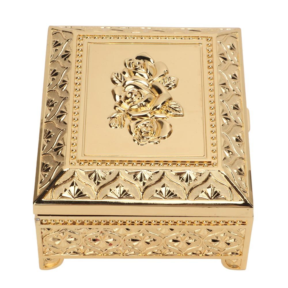 Vintage Rose Trinket Box Zinc Alloy Decorative Box Jewelry Boxes Metal Jewelry Box Holiday Present