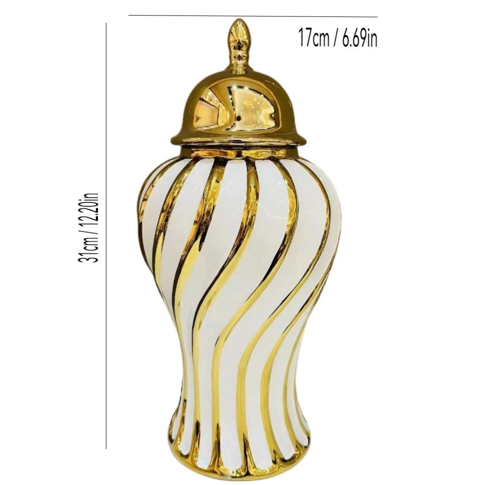 flower vase Home Decoration Storage Ginger Jar Wedding Platinum Decor Jar Vase Nordic electroplated golden ceramic general jar