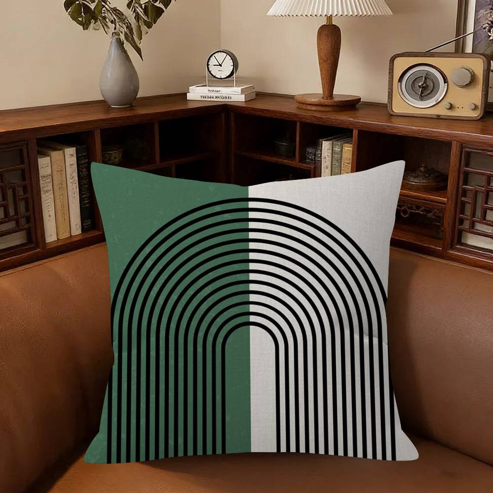 Abstract GREEN Bauhausstyle Cushion Cover Car Throw Pillow Case For Sofa Car Christmas Gift