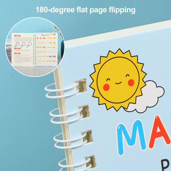 Magic Groove Practice Book Reusable Math Drawing Copybook Number Alphabet Tracing