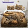 African Animals Pattern Bedding Set Quilt Cover Pillowcase Home Decor Gift (1 * Duvet Cover + 2 * Pillowcase, Without Core)