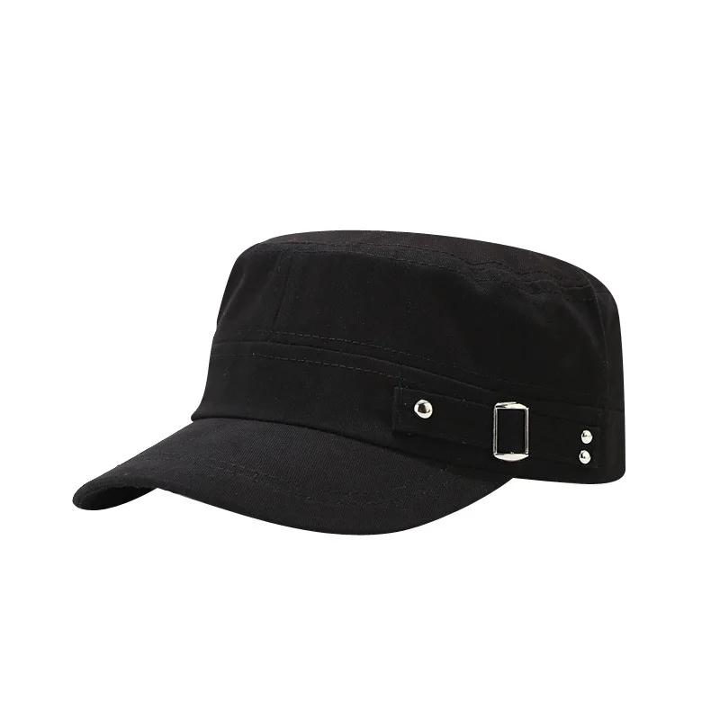 Men's Flat Top Solid Baseball Caps Boy Hunting Snapback Cap Male Summer Black Dad Hats for Women