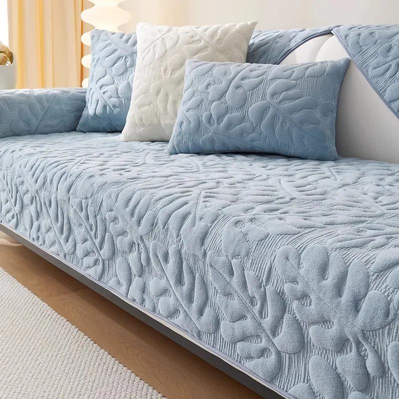 

Бархатный коврик для дивана с 3D рисунком, новинка зимы, утолщенная противоскользящая подушка, однотонный универсальный чехол для дивана, тканевое полотенце 70x70cm