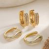 Light Luxury Serpentine Shiny Zircon Hoop Earrings Minimalist Geometric Piercing Stacked Ear Huggies Hip-hop Rock Jewelry Gifts