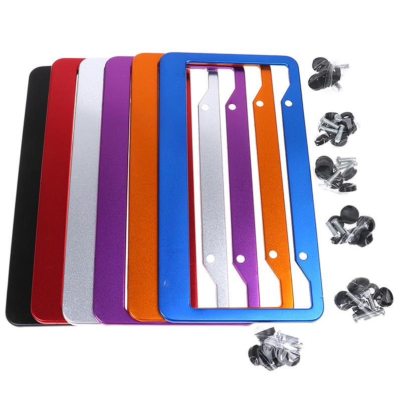 1Pc Universal Us Auto Car Aluminum License Plate Frame Cover Car Accessary